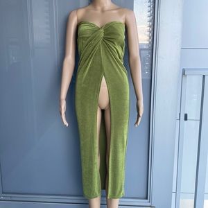 Timeless Elegance Meets Beachside Bliss: Vintage Green Tube Dress/Beach Cover-Up